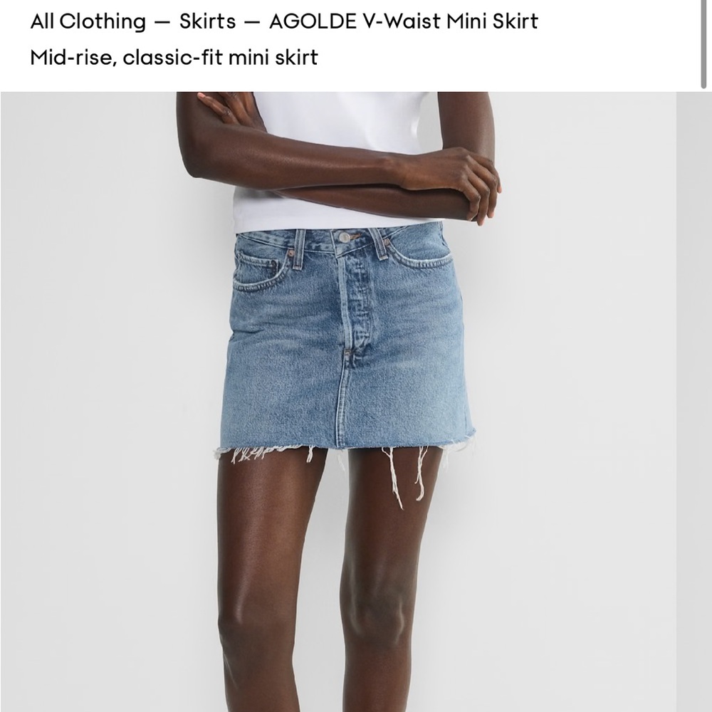 Agolde Light Blue Denim Mini Skirt - Picture 6 of 9
